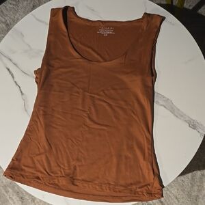 Tahari Brown Fitted Sleeveless Tank Top